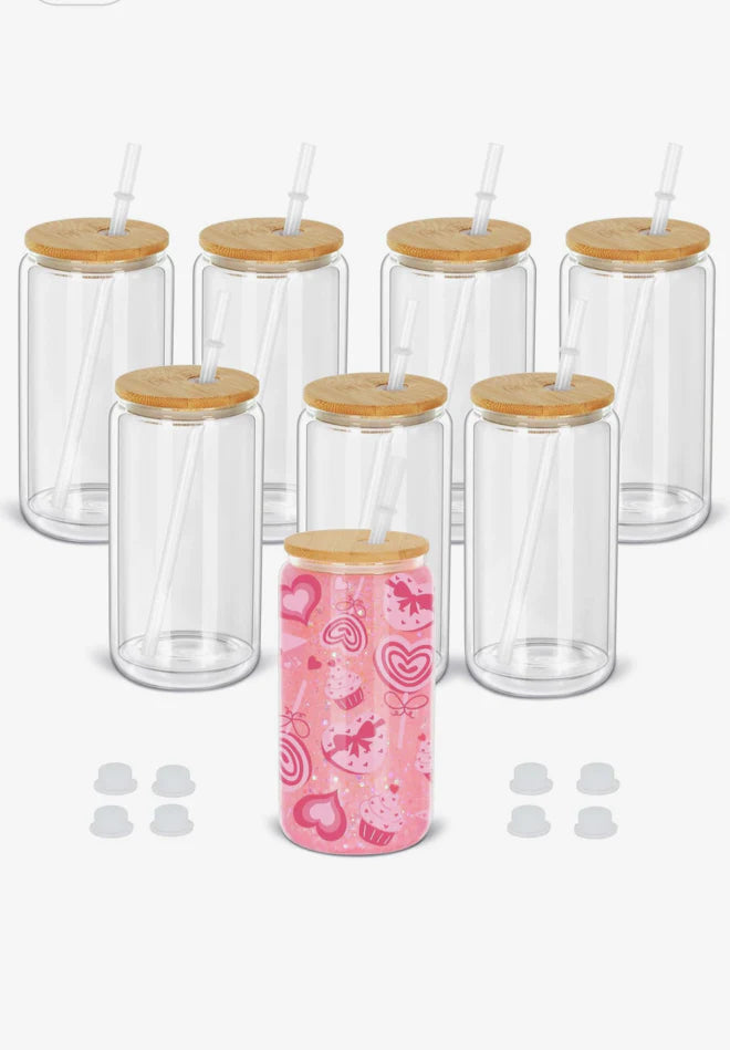 16 oz Glass SnowGlobe Cup