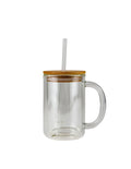 15oz Glass Mug SnowGlobe w/Handle