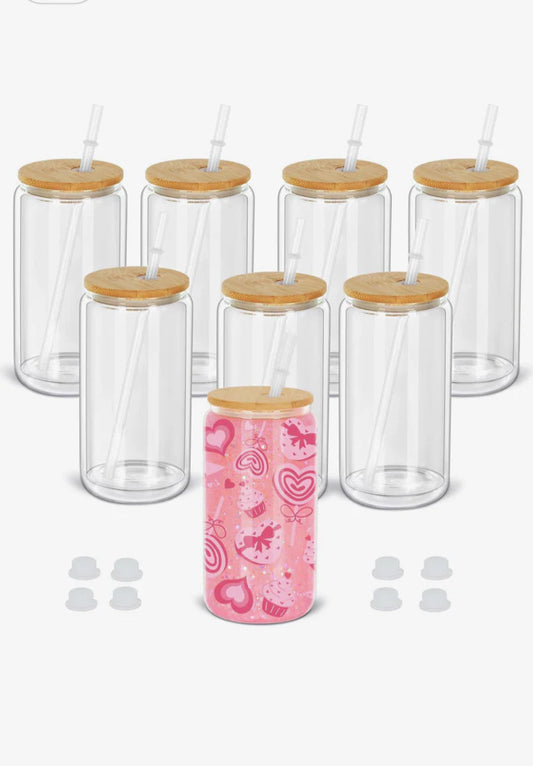 16 oz Glass SnowGlobe Cup