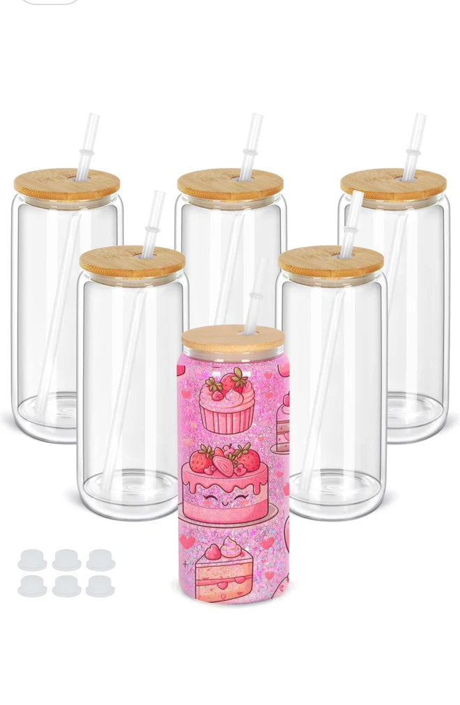 20 oz Glass SnowGlobe Cup