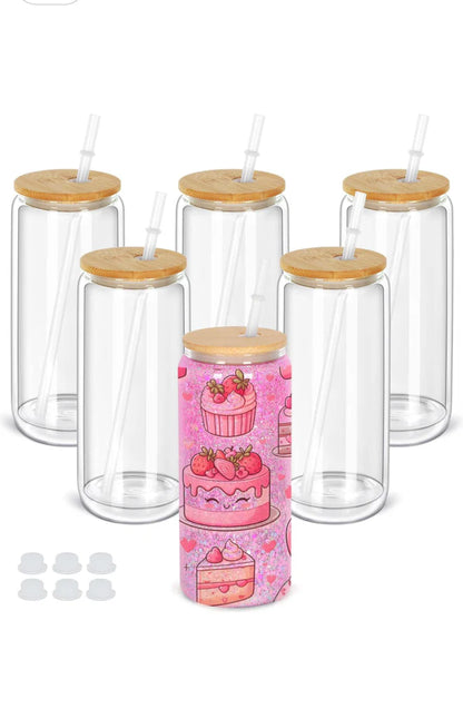 20 oz Glass SnowGlobe Cup